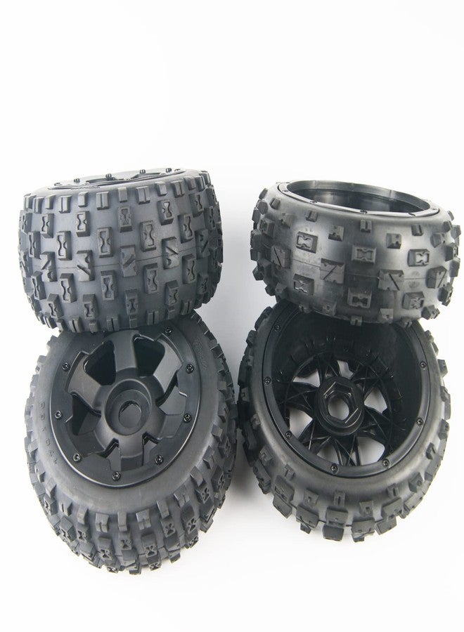 TITRACING Knobby Tires Front Rear Tyres 6 Spoke WheelS fit 1:5 HPI Rovan Baja 5B SS KM Buggy - Image 1